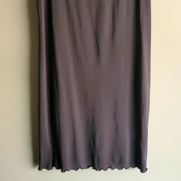 Sarah Pacini Shear Taupe Tunic with Lettuce Hem Size 4 - Picture 4 of 7